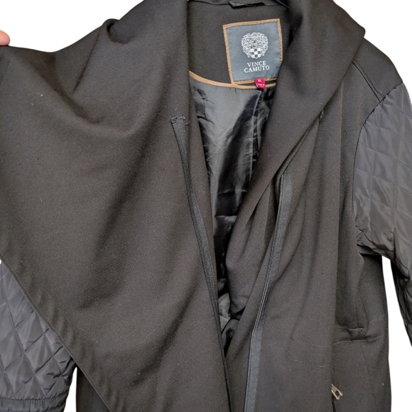 Vince Camuto Hooded Black Quilted Sleeve Jacket Size XL - Picture 3 of 9